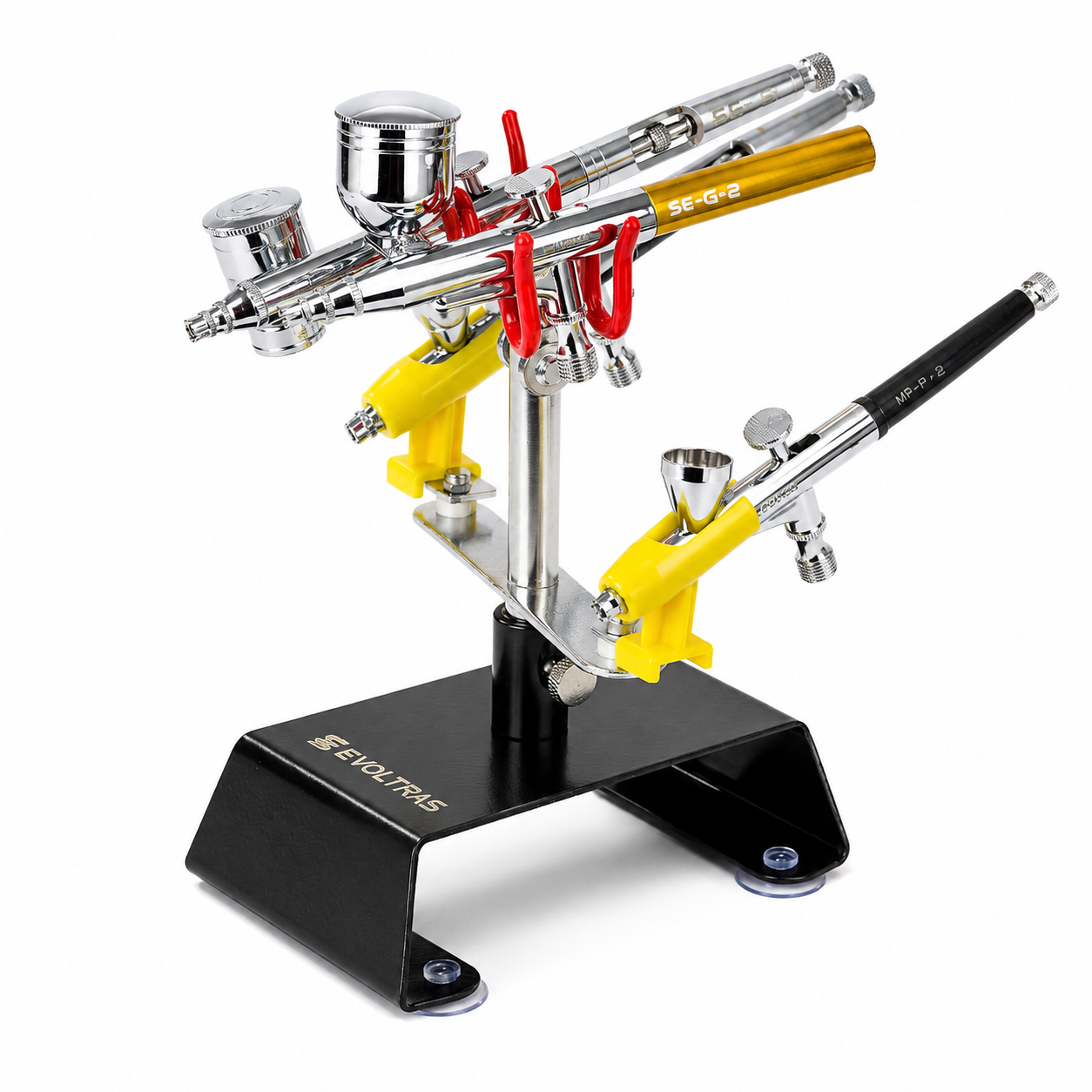 Desktop stand for 4 airbrushes