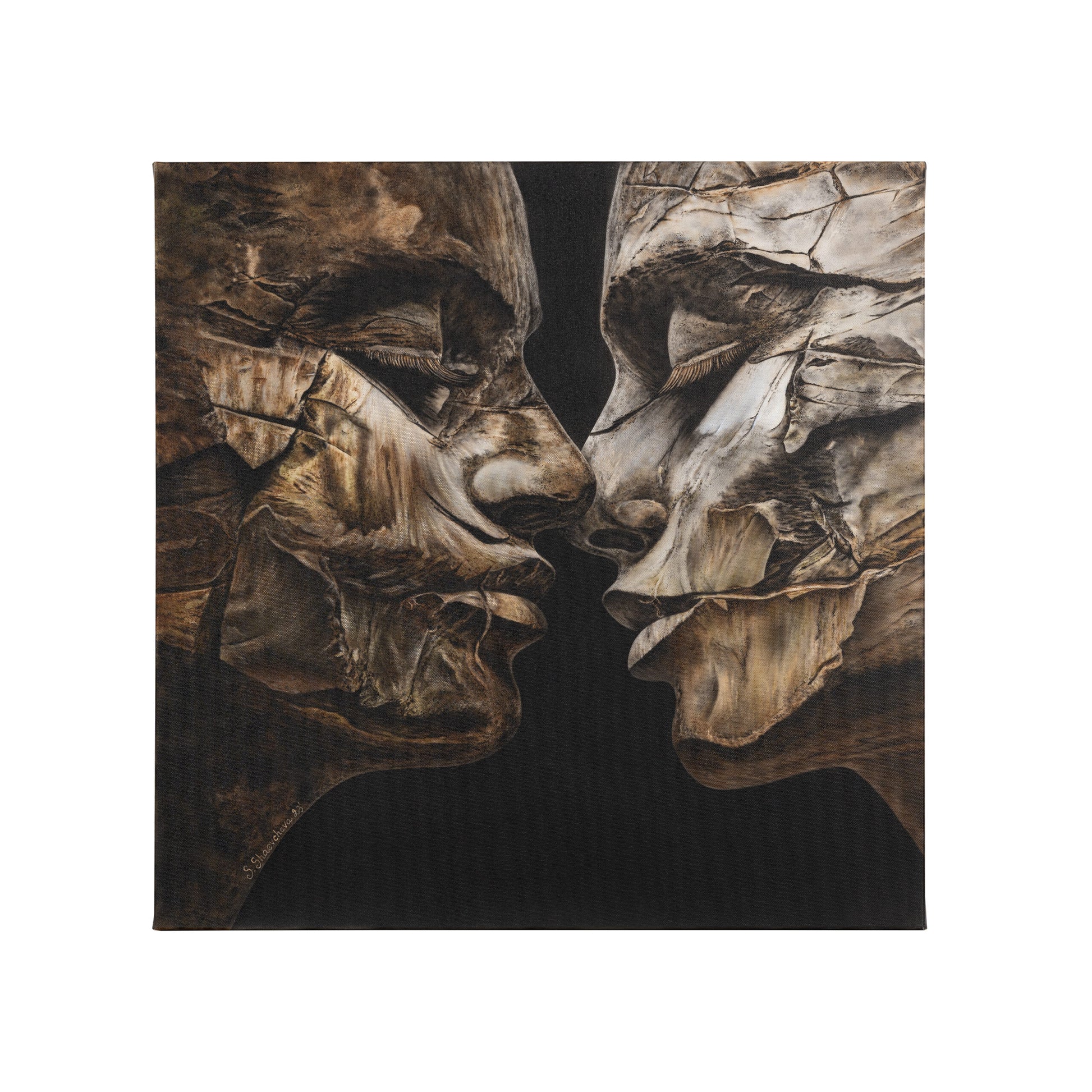 Картина с аэрограф "Серце от камък"/"Heart of stone"